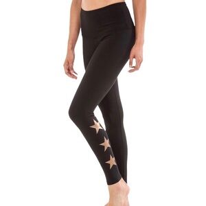 Strut This The Star Legging Metallic Copper One Size Black High Waist Activewear